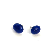 Load image into Gallery viewer, Midnight Blue Oval Stud Earrings