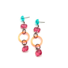 Load image into Gallery viewer, Neon &amp; Gem Statement Earrings