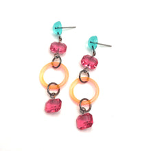 Load image into Gallery viewer, Neon &amp; Gem Statement Earrings