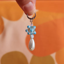 Load image into Gallery viewer, Glass Beaded Funky Chunky Blue Drop Earrings
