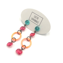 Load image into Gallery viewer, Neon &amp; Gem Statement Earrings