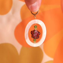 Load image into Gallery viewer, Framed Glass Flower Earring