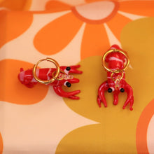 Load image into Gallery viewer, Glass Crawdad Titanium Earrings-2 in 1 pair