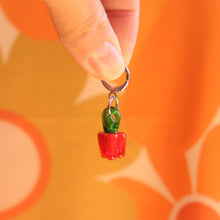 Load image into Gallery viewer, Glass Red Bell Pepper Charm Earrings