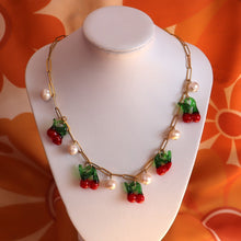 Load image into Gallery viewer, Glass Beaded Cherries Necklace