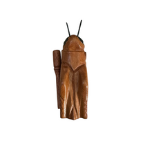Load image into Gallery viewer, 4" Dark Stained Wooden Musical Grasshopper Percussion Instrument