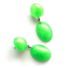 Load image into Gallery viewer, Neon Green Aura Glow Jelly Bean Earrings