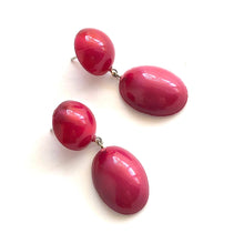 Load image into Gallery viewer, Cranberry Aura Glow Jelly Bean Earrings