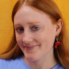 Load image into Gallery viewer, Glass Crawdad Titanium Earrings-2 in 1 pair