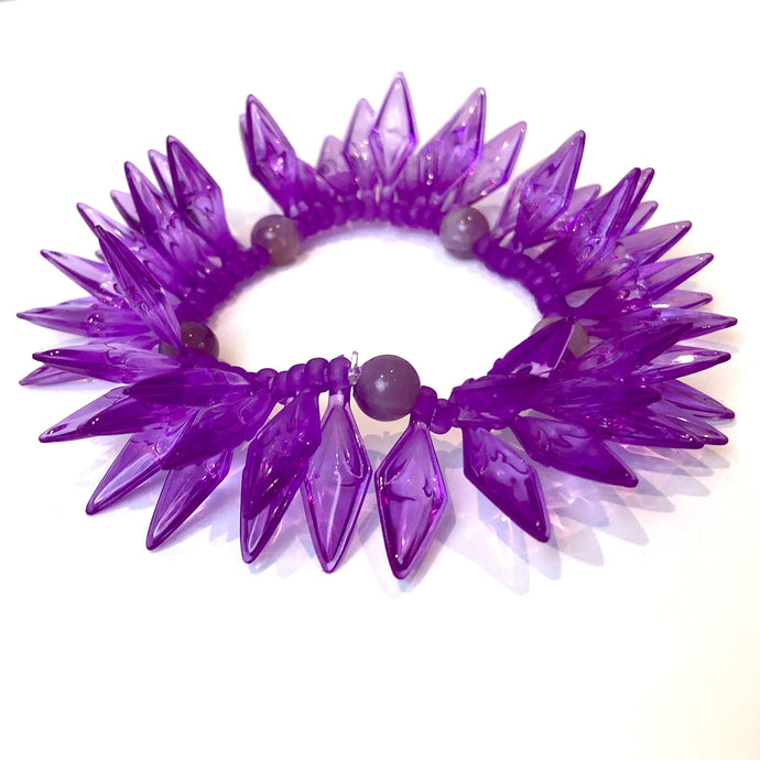 Violet Spiked Cha Cha Stretch Bracelet