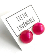 Load image into Gallery viewer, Hot Pink Aura Glow Retro Button Studs
