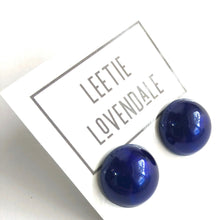 Load image into Gallery viewer, Navy Blue Aura Glow Retro Button Studs