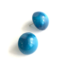 Load image into Gallery viewer, Peacock Blue Aura Glow Retro Button Studs