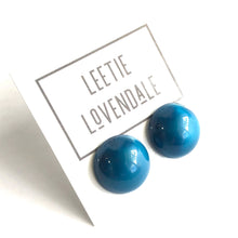 Load image into Gallery viewer, Peacock Blue Aura Glow Retro Button Studs
