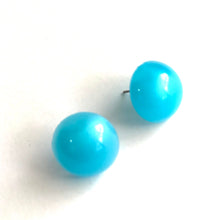Load image into Gallery viewer, Aqua Blue Aura Glow Retro Button Studs