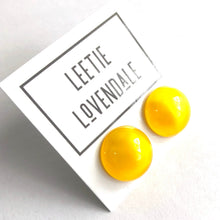 Load image into Gallery viewer, Yellow Aura Glow Retro Button Studs