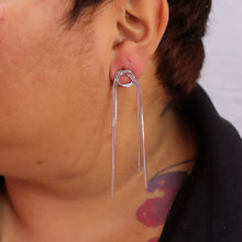 Load image into Gallery viewer, Titanium Tassel Knot Earrings