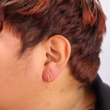 Load image into Gallery viewer, Titanium Looping Bar Stud Earrings