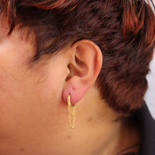 Load image into Gallery viewer, Titanium Double Chain Hoop Earrings