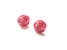 Load image into Gallery viewer, French Pink Pearl Rose Button Stud Earrings
