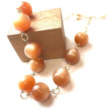Load image into Gallery viewer, Champagne Beige Moonglow Stations Necklace