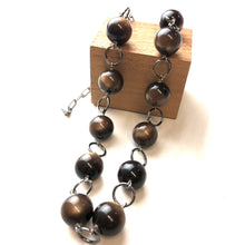 Load image into Gallery viewer, Chocolate Brown Moonglow Stations Necklace