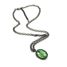 Load image into Gallery viewer, Lime Shine-On Oval Layering Necklace