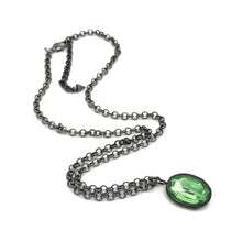 Load image into Gallery viewer, Lime Shine-On Oval Layering Necklace