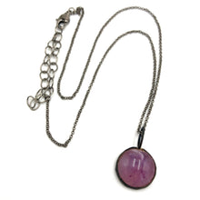 Load image into Gallery viewer, Lavender Gemz Coin &amp; Petite Rolo Layering Necklace - 18mm Pendant