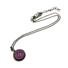 Load image into Gallery viewer, Lavender Gemz Coin &amp; Petite Rolo Layering Necklace - 18mm Pendant