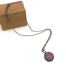 Load image into Gallery viewer, Lavender Gemz Coin &amp; Petite Rolo Layering Necklace - 18mm Pendant