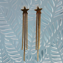 Load image into Gallery viewer, Titanium Tassel Star Earrings