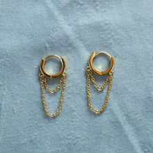 Load image into Gallery viewer, Titanium Double Chain Hoop Earrings