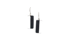 Load image into Gallery viewer, Black and Clear Geometric Rectangle Drop Earrings