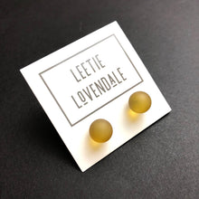 Load image into Gallery viewer, Olive Green Petite Frosted Ball Stud Earrings