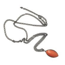 Load image into Gallery viewer, Rust Moonglow Stipe Petal Layering Necklace