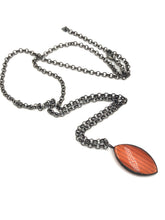 Load image into Gallery viewer, Rust Moonglow Stipe Petal Layering Necklace