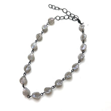 Load image into Gallery viewer, Aurora Borealis Grey Nugget Beaded Amelia Necklace