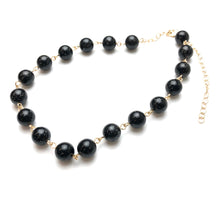 Load image into Gallery viewer, Black with Copper Glitter Beaded Amelia Necklace