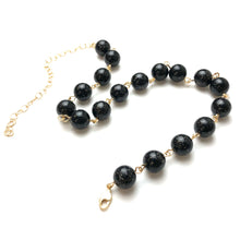Load image into Gallery viewer, Black with Copper Glitter Beaded Amelia Necklace