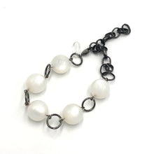Load image into Gallery viewer, White Moonglow Round Stations Bracelet