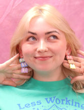 Load image into Gallery viewer, Rainbow Dangling Books Earrings