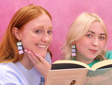 Load image into Gallery viewer, Rainbow Dangling Books Earrings
