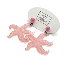 Load image into Gallery viewer, Frosty Starfish Drop Earrings