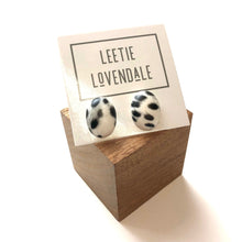 Load image into Gallery viewer, Spotted Dalmatian Oval Button Stud Earrings