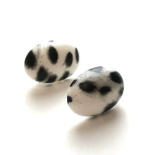 Load image into Gallery viewer, Spotted Dalmatian Oval Button Stud Earrings
