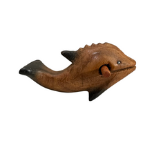 Load image into Gallery viewer, 4&quot;Dark Oak Stained Musical Whistle and Percussion Dolphin
