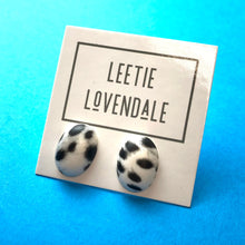 Load image into Gallery viewer, Spotted Dalmatian Oval Button Stud Earrings