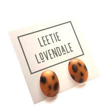 Load image into Gallery viewer, Spotted Wildcat Oval Button Stud Earrings
