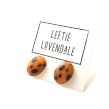 Load image into Gallery viewer, Spotted Wildcat Oval Button Stud Earrings